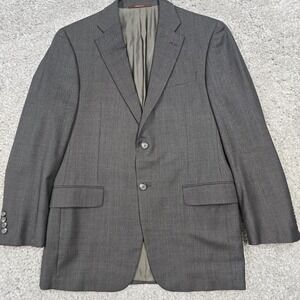 Hickey Freeman Sport Coat 40R Gray Loro Piana Tasmanian Super 150s Blazer Career